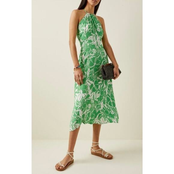 Revolve Faithfull the Brand Taormina Midi Dress El Marsa Floral Print Halter Med - Picture 1 of 12